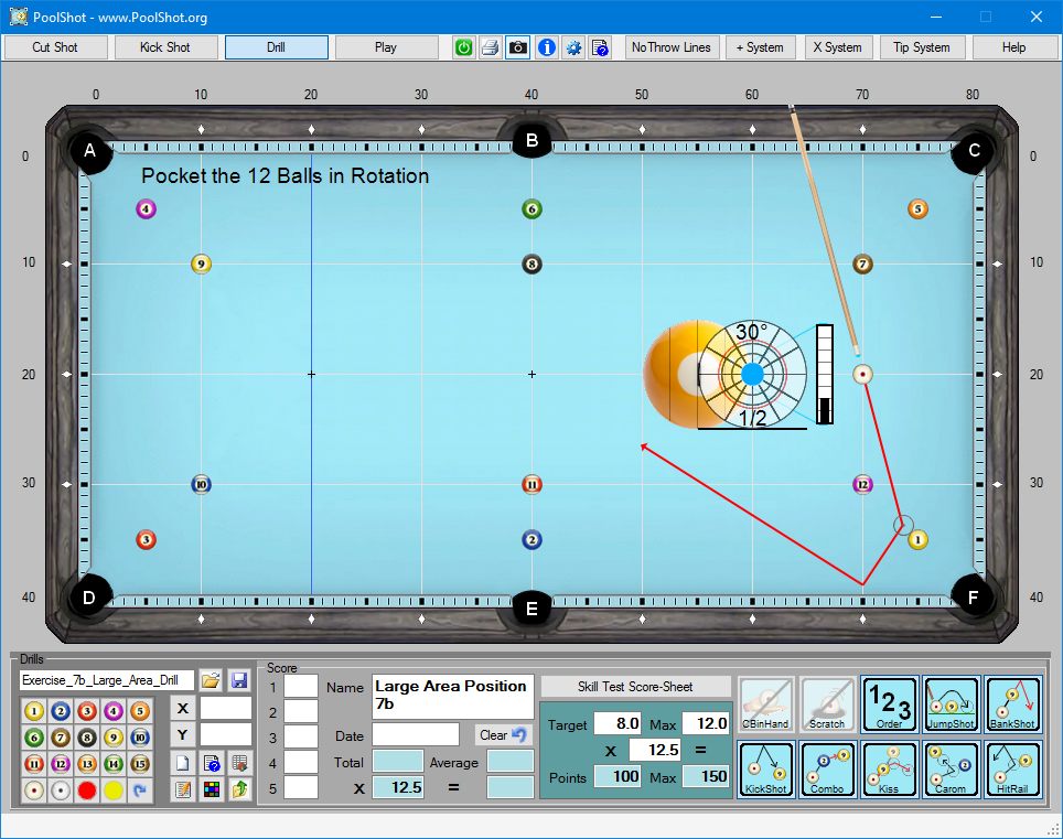 Exercise 7b - Large Area Position 12 Balls Drill