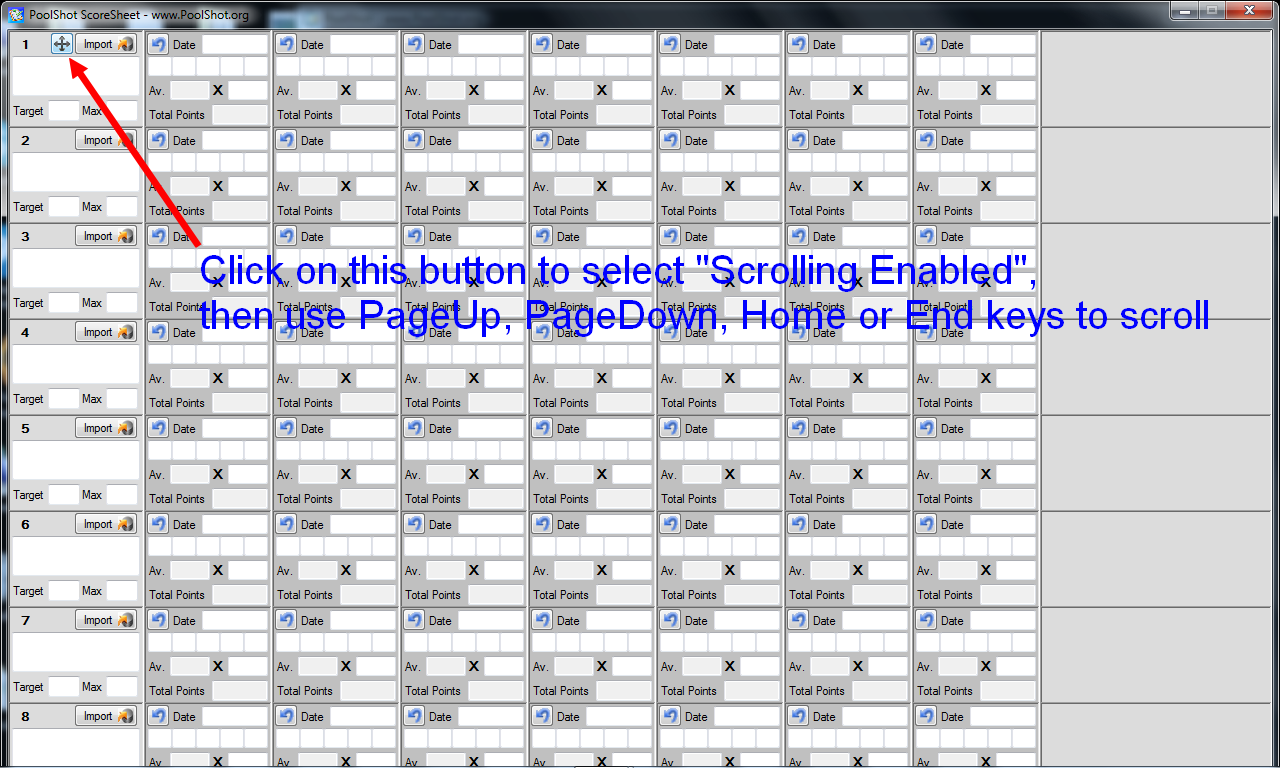 Scrolling the Score Sheet